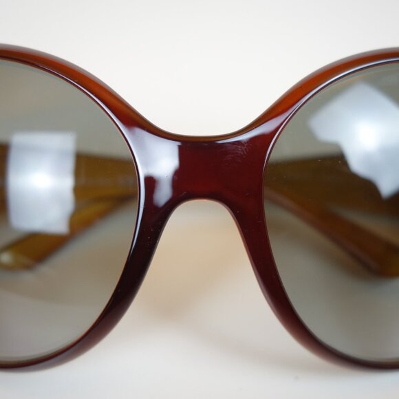 Chanel Oversized Round Rim 6013 B Sunglasses w/ Double Row Crystal CC Logo Arms - Picture 7 of 16